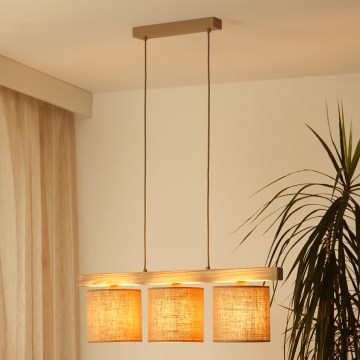 Brilagi - Lustra ar auklu FOREST 3xE27/15W/230V priede/brūna