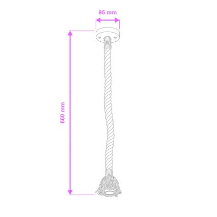 Brilagi - Lustra ar auklu KOS 1xE27/60W/230V dižskābardis