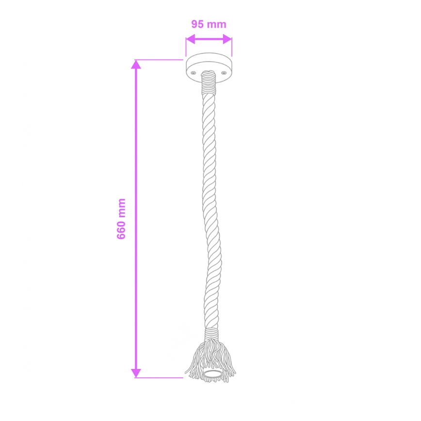 Brilagi - Lustra ar auklu KOS 1xE27/60W/230V dižskābardis