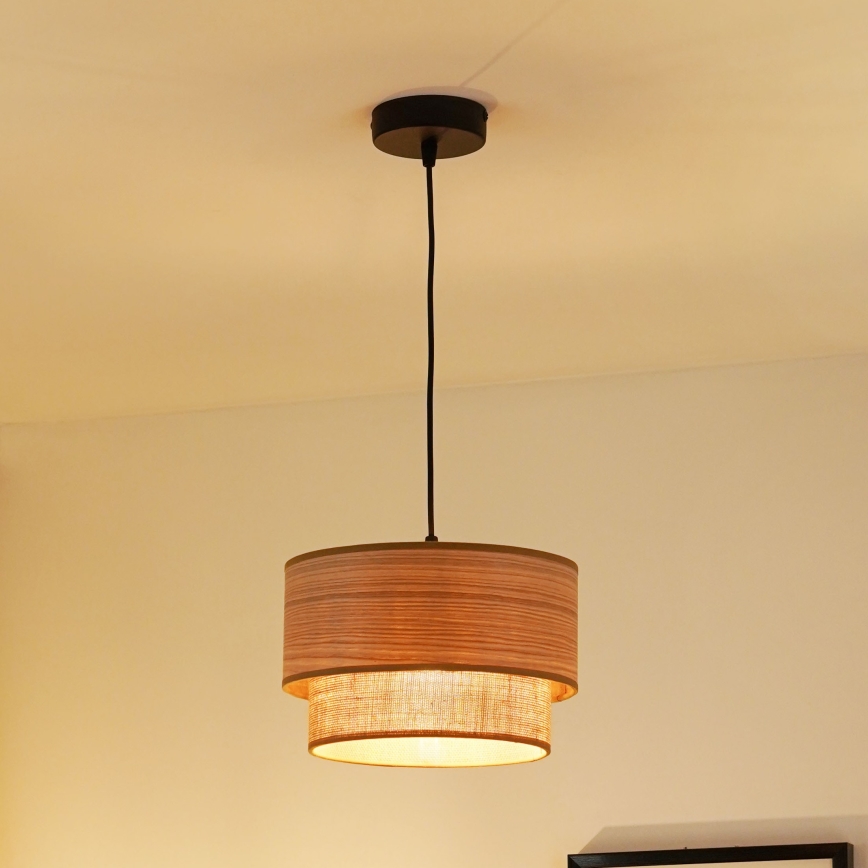 Brilagi - Lustra ar auklu MONTANA BOHO 1xE27/15W/230V d. 25 cm brūna/melna