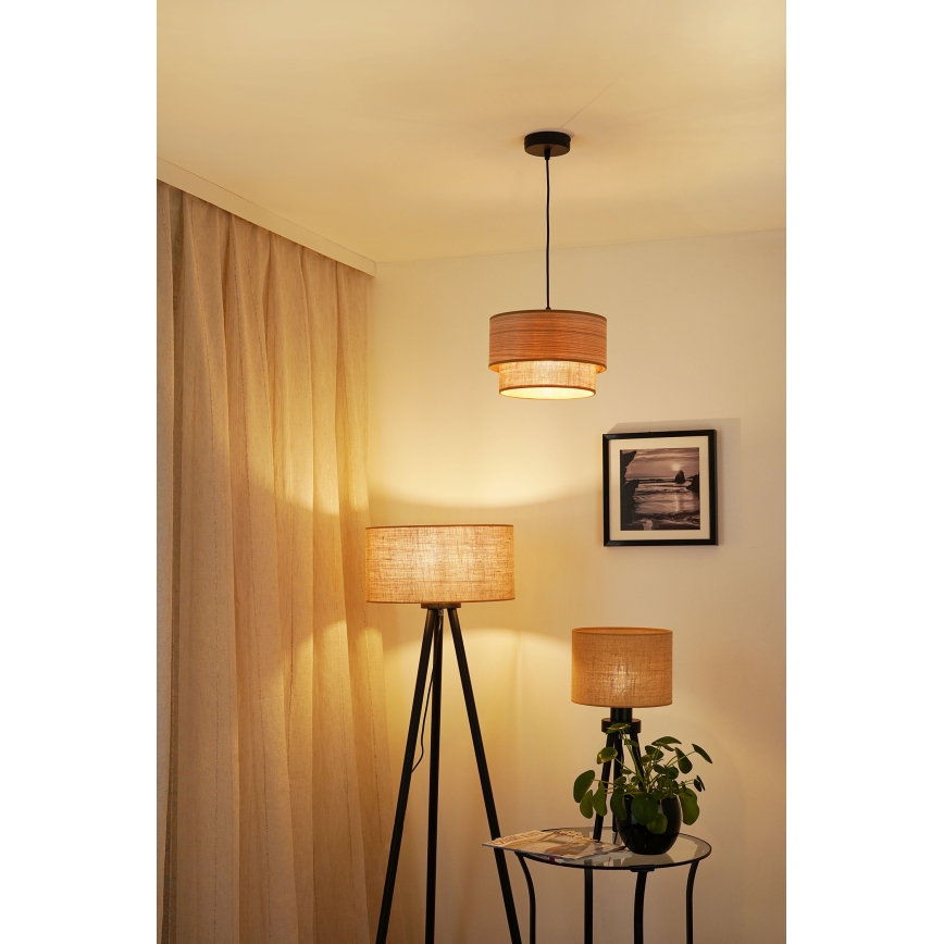 Brilagi - Lustra ar auklu MONTANA BOHO 1xE27/15W/230V d. 25 cm brūna/melna