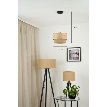 Brilagi - Lustra ar auklu MONTANA BOHO 1xE27/15W/230V d. 25 cm brūna/melna