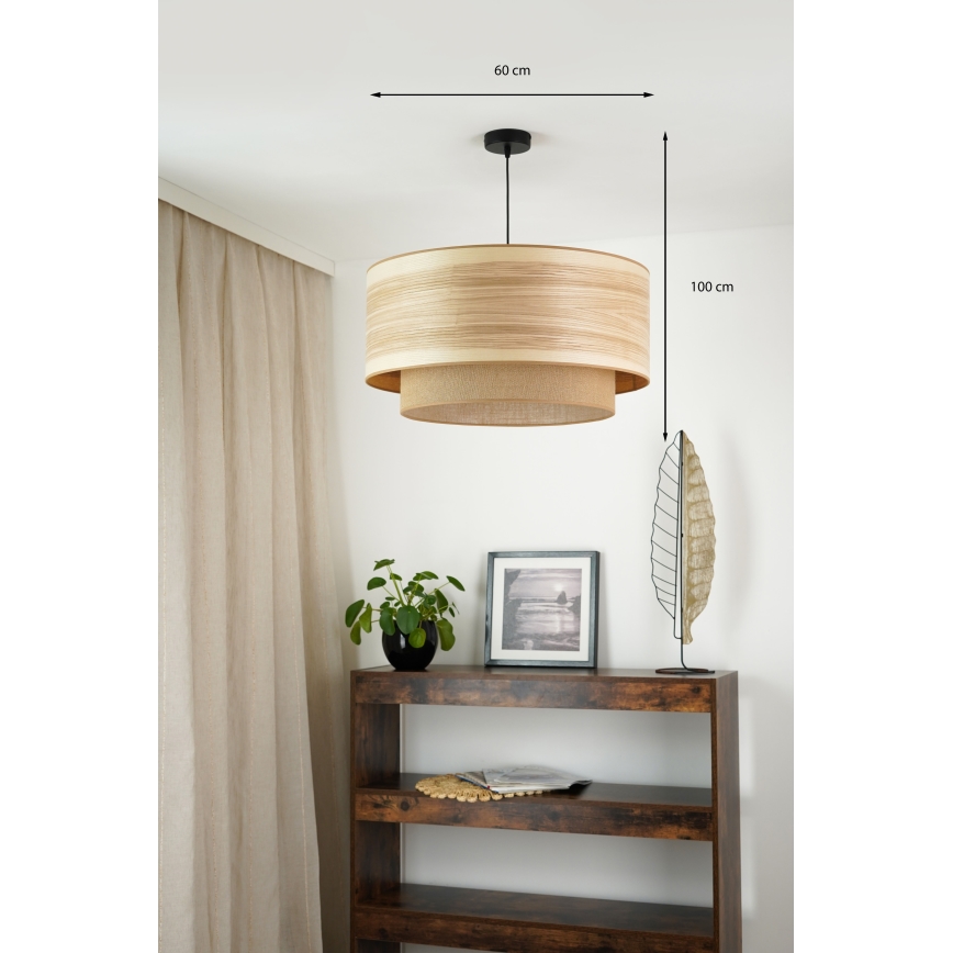 Brilagi - Lustra ar auklu MONTANA BOHO 1xE27/15W/230V d. 60 cm brūna/melna