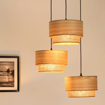 Brilagi - Lustra ar auklu MONTANA BOHO 3xE27/15W/230V brūna/melna