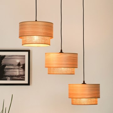 Brilagi - Lustra ar auklu MONTANA BOHO 3xE27/15W/230V brūna/melna