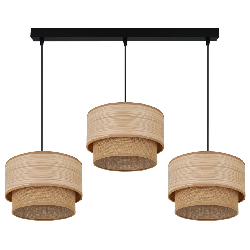 Brilagi - Lustra ar auklu MONTANA BOHO 3xE27/15W/230V brūna/melna