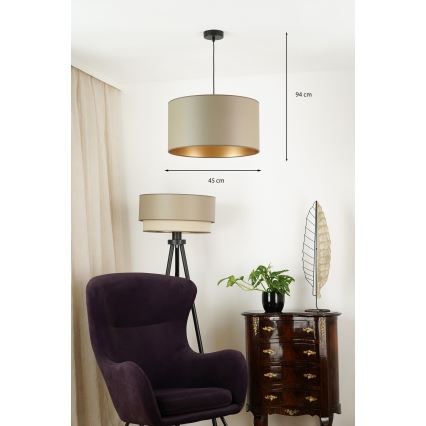 Brilagi - Lustra ar auklu OREGON ROLLER VEGE 1xE27/15W/230V d. 45 cm pelēka