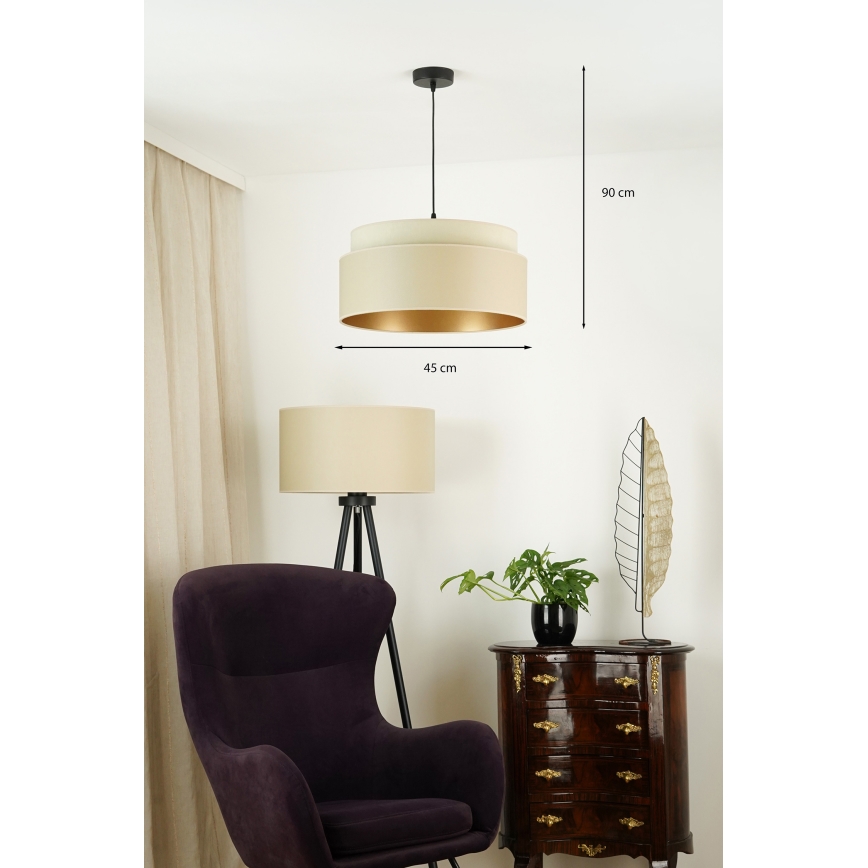 Brilagi - Lustra ar auklu OREGON VEGE 1xE27/15W/230V d. 45 cm bēša