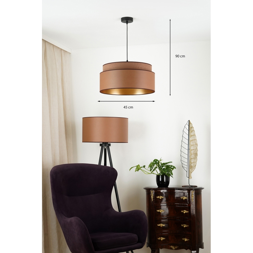 Brilagi - Lustra ar auklu OREGON VEGE 1xE27/15W/230V d. 45 cm brūna