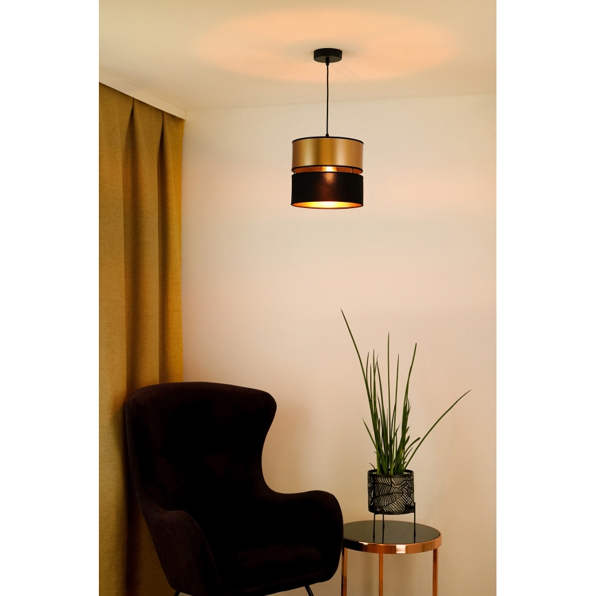 Brilagi - Lustra ar auklu ROYAL 1xE27/15W/230V d. 25 cm melna/zelta