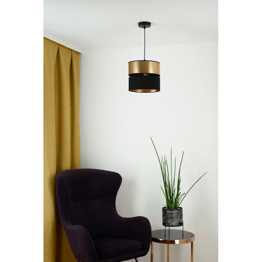 Brilagi - Lustra ar auklu ROYAL 1xE27/15W/230V d. 25 cm melna/zelta