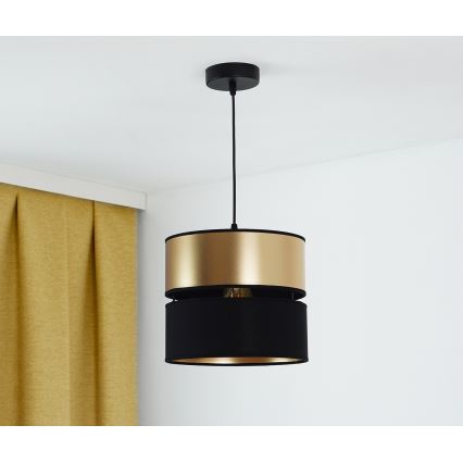 Brilagi - Lustra ar auklu ROYAL 1xE27/15W/230V d. 25 cm melna/zelta