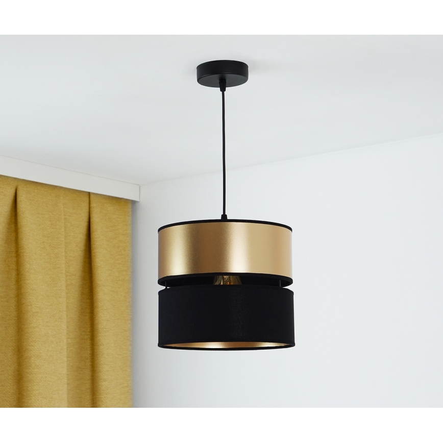 Brilagi - Lustra ar auklu ROYAL 1xE27/15W/230V d. 25 cm melna/zelta