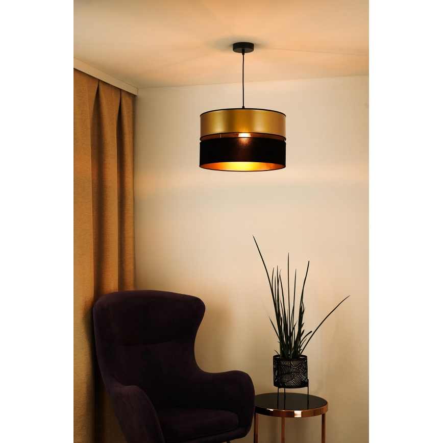 Brilagi - Lustra ar auklu ROYAL 1xE27/15W/230V d. 40 cm melna/zelta
