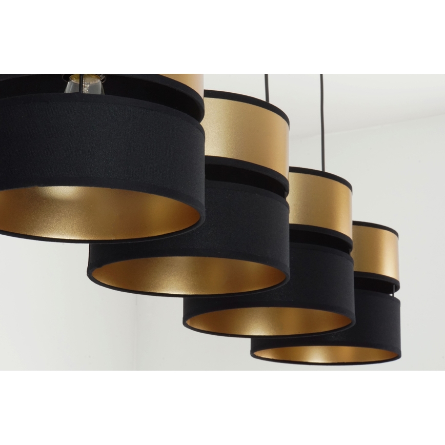 Brilagi - Lustra ar auklu ROYAL 4xE27/15W/230V melna/zelta
