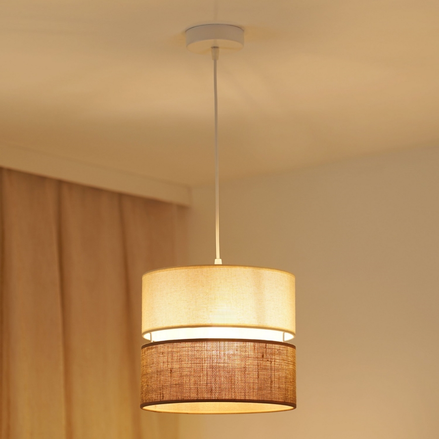 Brilagi - Lustra ar auklu ROYAL YUTE 1xE27/15W/230V d. 25 cm bēša/krēmkrāsa