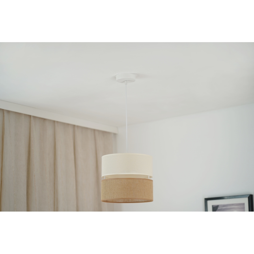 Brilagi - Lustra ar auklu ROYAL YUTE 1xE27/15W/230V d. 25 cm bēša/krēmkrāsa