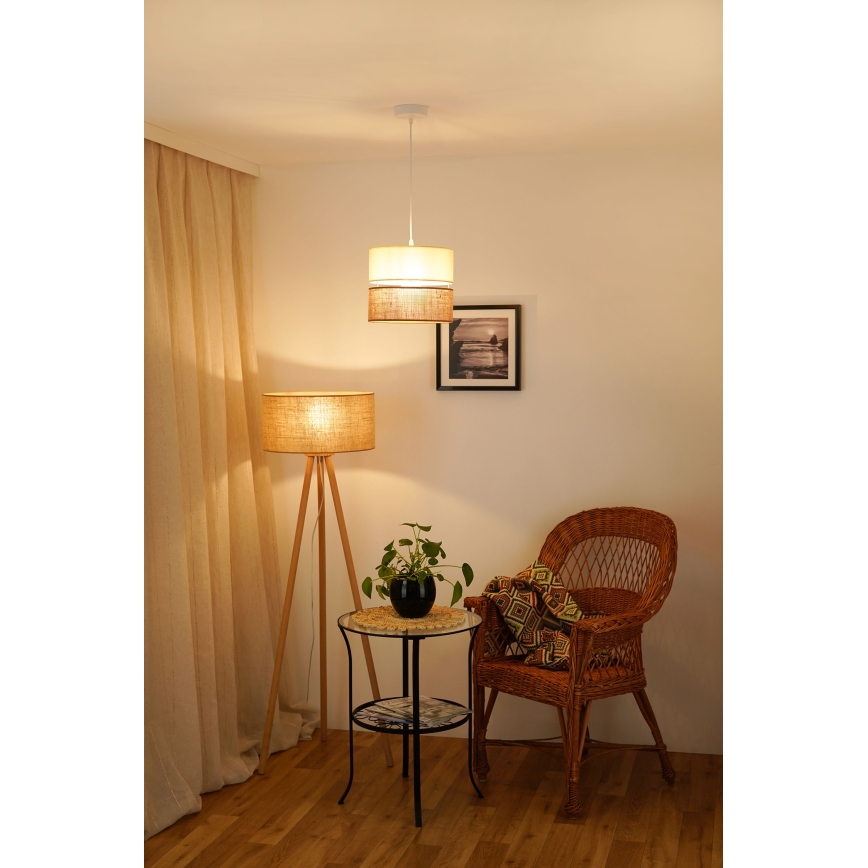 Brilagi - Lustra ar auklu ROYAL YUTE 1xE27/15W/230V d. 25 cm bēša/krēmkrāsa