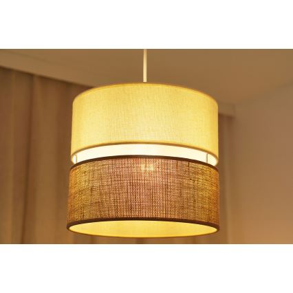 Brilagi - Lustra ar auklu ROYAL YUTE 1xE27/15W/230V d. 25 cm bēša/krēmkrāsa