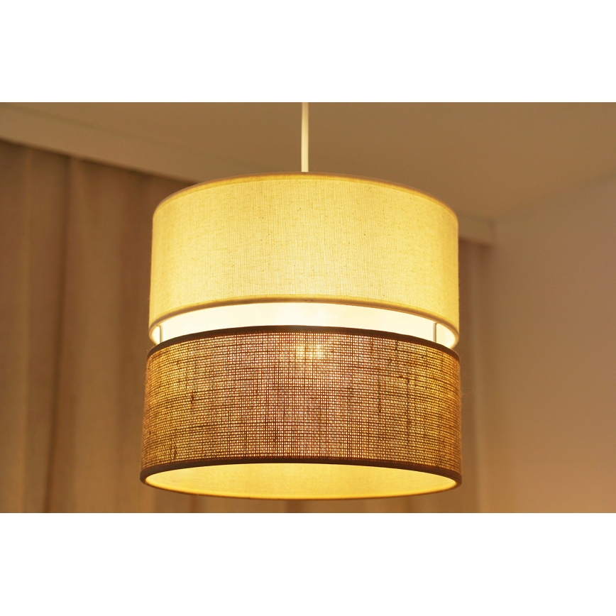 Brilagi - Lustra ar auklu ROYAL YUTE 1xE27/15W/230V d. 25 cm bēša/krēmkrāsa