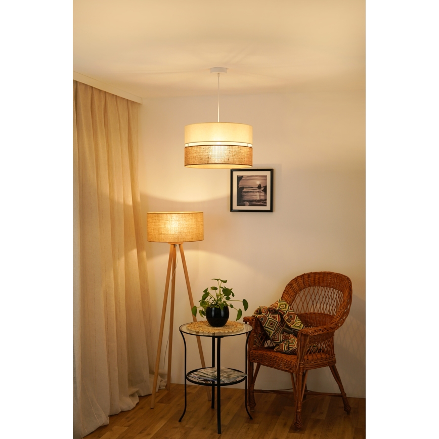 Brilagi - Lustra ar auklu ROYAL YUTE 1xE27/15W/230V d. 40 cm bēša/krēmkrāsa