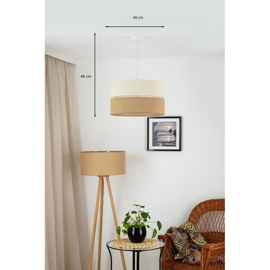 Brilagi - Lustra ar auklu ROYAL YUTE 1xE27/15W/230V d. 40 cm bēša/krēmkrāsa