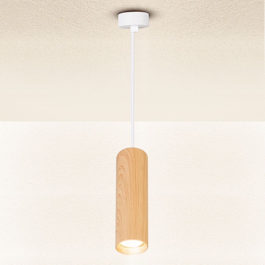 Brilagi - Lustra ar auklu SELE 1xGU10/30W/230V balta/ozolkoka dekors