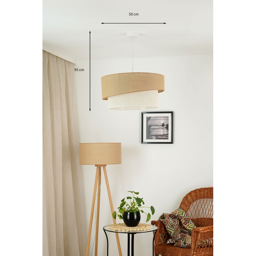 Brilagi - Lustra ar auklu SHINE 1xE27/15W/230V d. 50 cm bēša/krēmkrāsa