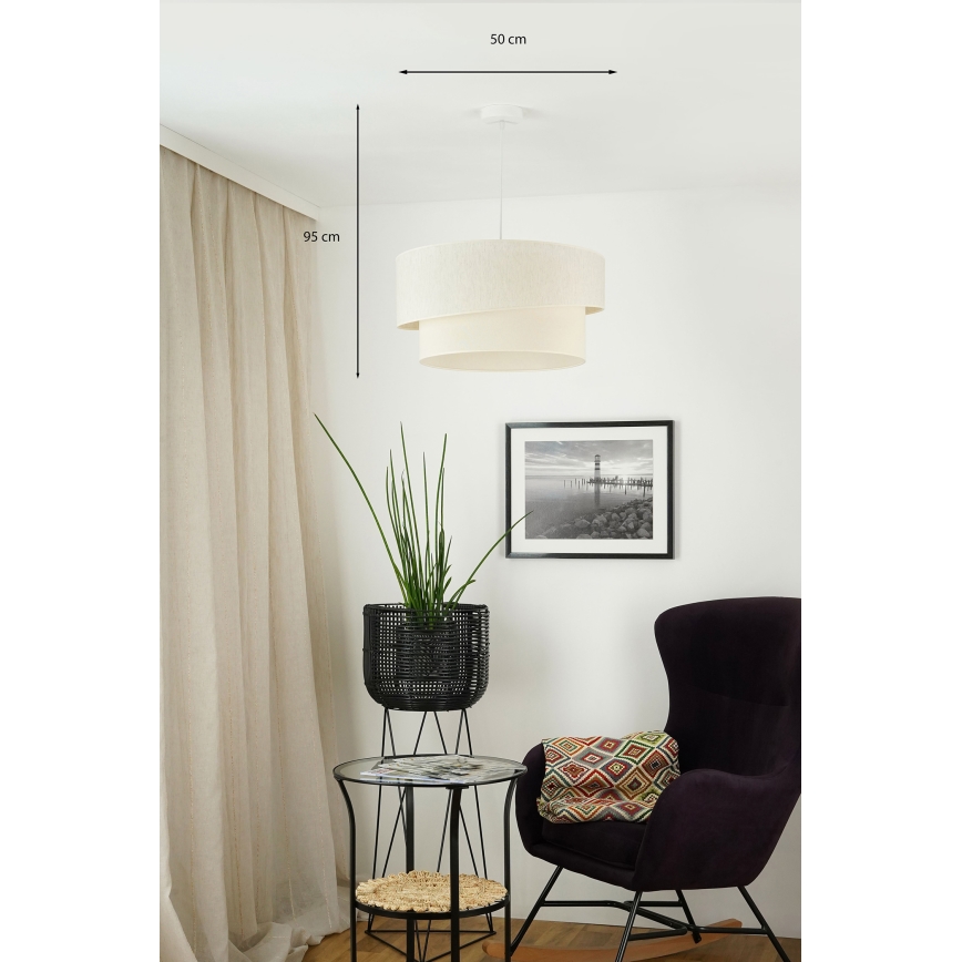 Brilagi - Lustra ar auklu SHINE 1xE27/15W/230V d. 50 cm krēmkrāsa