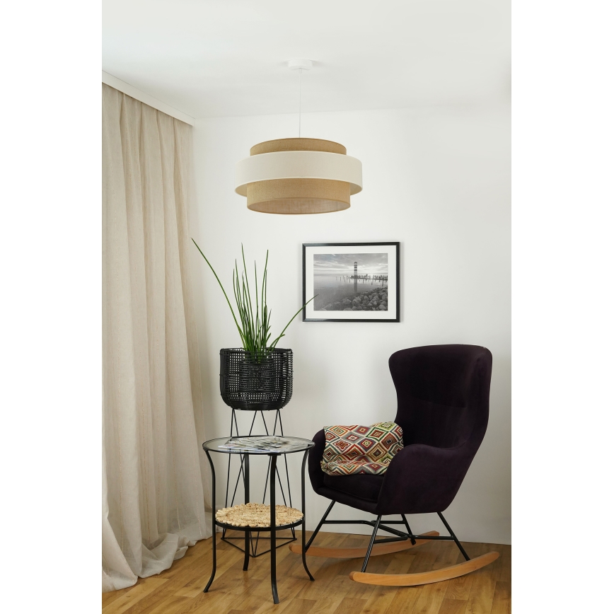 Brilagi - Lustra ar auklu SPACE LIGHT 1xE27/15W/230V d. 50 cm bēša/krēmkrāsa