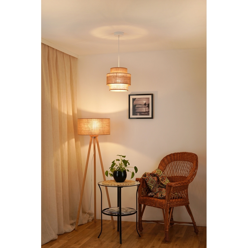 Brilagi - Lustra ar auklu SPACE YUTE 1xE27/15W/230V d. 25 cm bēša/balta