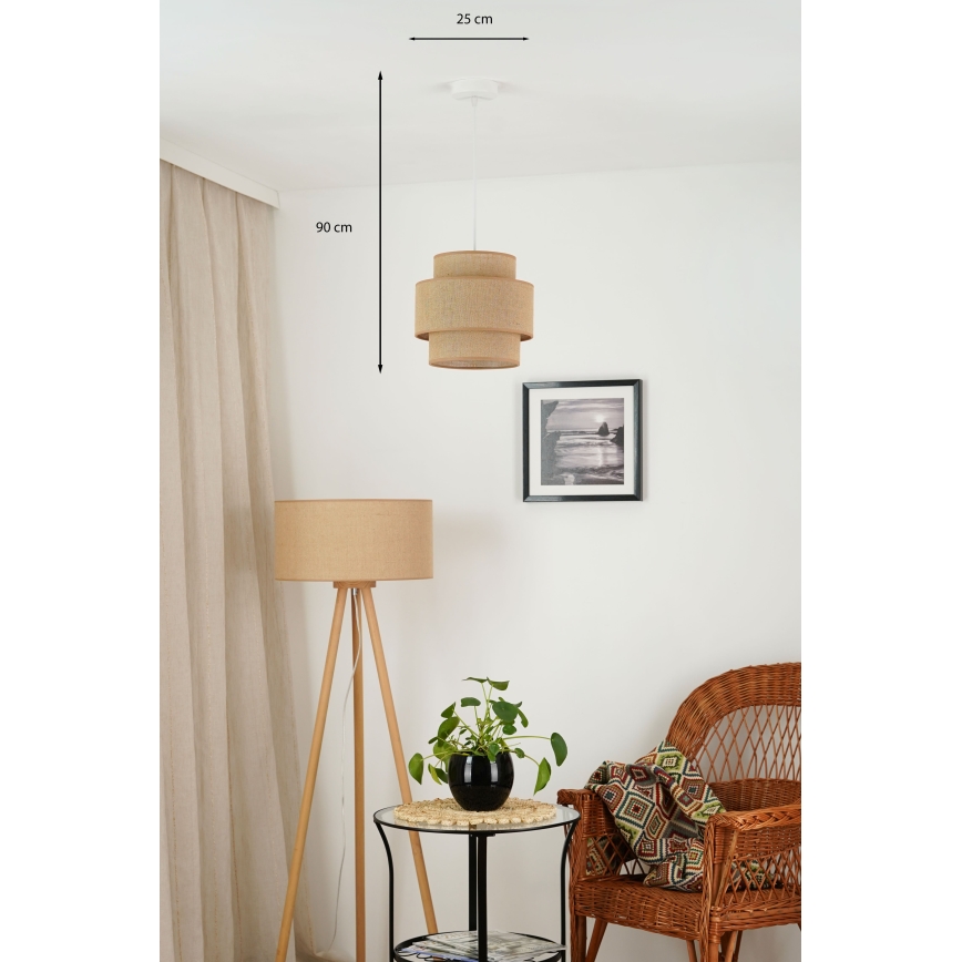Brilagi - Lustra ar auklu SPACE YUTE 1xE27/15W/230V d. 25 cm bēša/balta