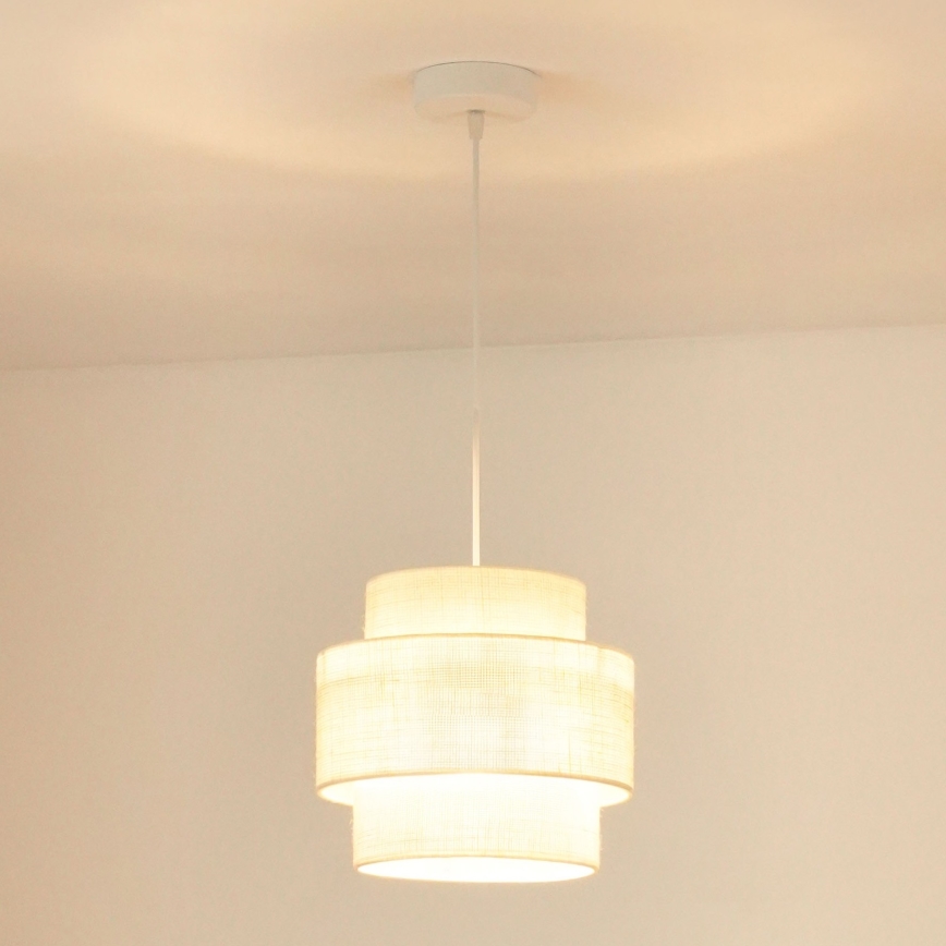 Brilagi - Lustra ar auklu SPACE YUTE 1xE27/15W/230V d. 25 cm krēmkrāsa/balta