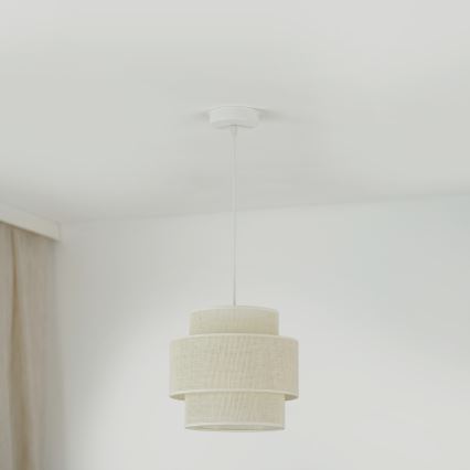Brilagi - Lustra ar auklu SPACE YUTE 1xE27/15W/230V d. 25 cm krēmkrāsa/balta