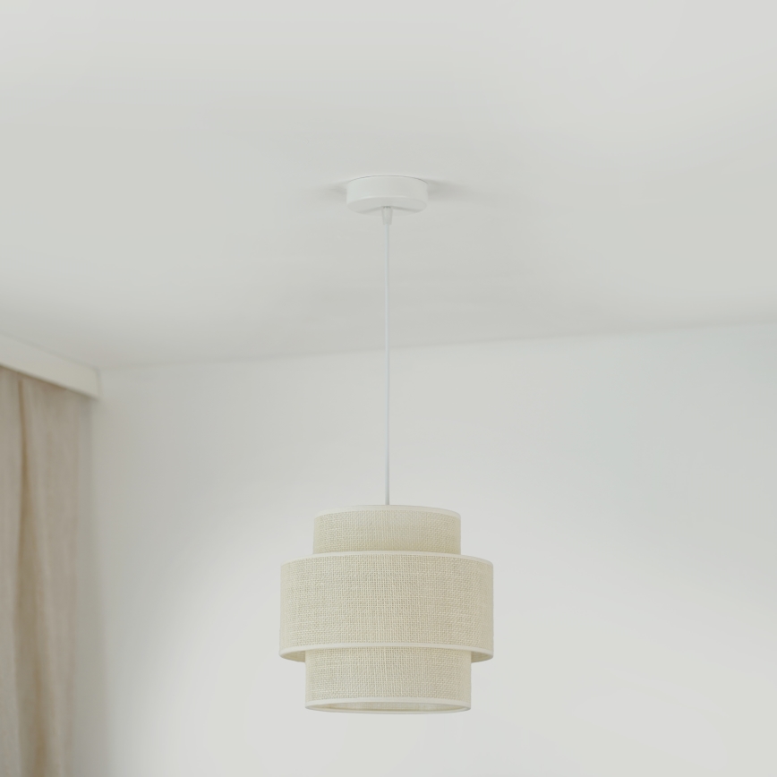 Brilagi - Lustra ar auklu SPACE YUTE 1xE27/15W/230V d. 25 cm krēmkrāsa/balta