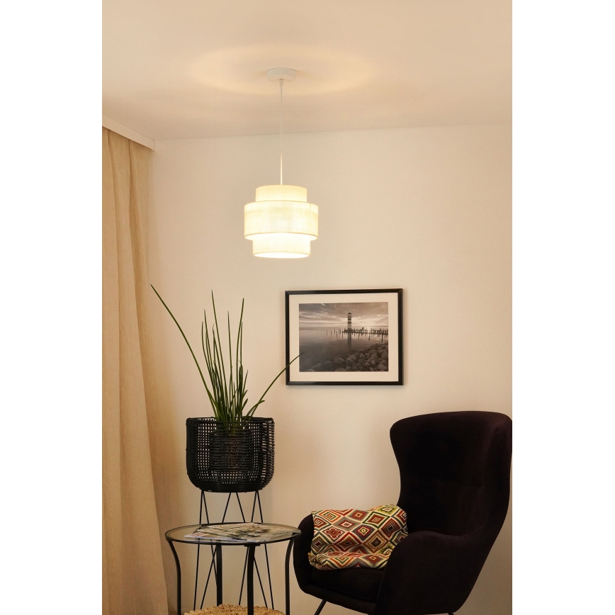 Brilagi - Lustra ar auklu SPACE YUTE 1xE27/15W/230V d. 25 cm krēmkrāsa/balta