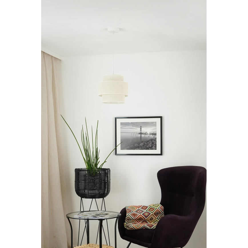 Brilagi - Lustra ar auklu SPACE YUTE 1xE27/15W/230V d. 25 cm krēmkrāsa/balta