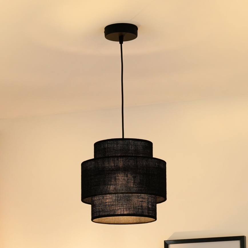 Brilagi - Lustra ar auklu SPACE YUTE 1xE27/15W/230V d. 25 cm melna