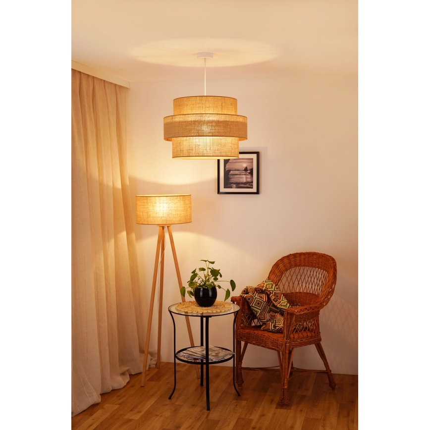 Brilagi - Lustra ar auklu SPACE YUTE 1xE27/15W/230V d. 50 cm bēša/balta
