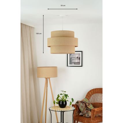 Brilagi - Lustra ar auklu SPACE YUTE 1xE27/15W/230V d. 50 cm bēša/balta