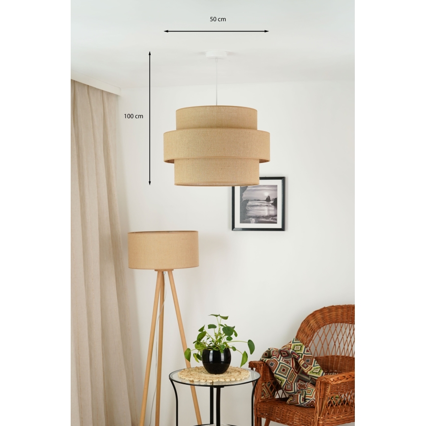 Brilagi - Lustra ar auklu SPACE YUTE 1xE27/15W/230V d. 50 cm bēša/balta