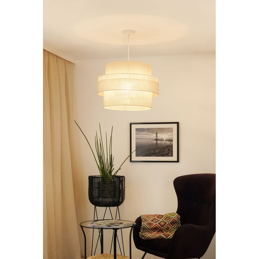 Brilagi - Lustra ar auklu SPACE YUTE 1xE27/15W/230V d. 50 cm krēmkrāsa/balta