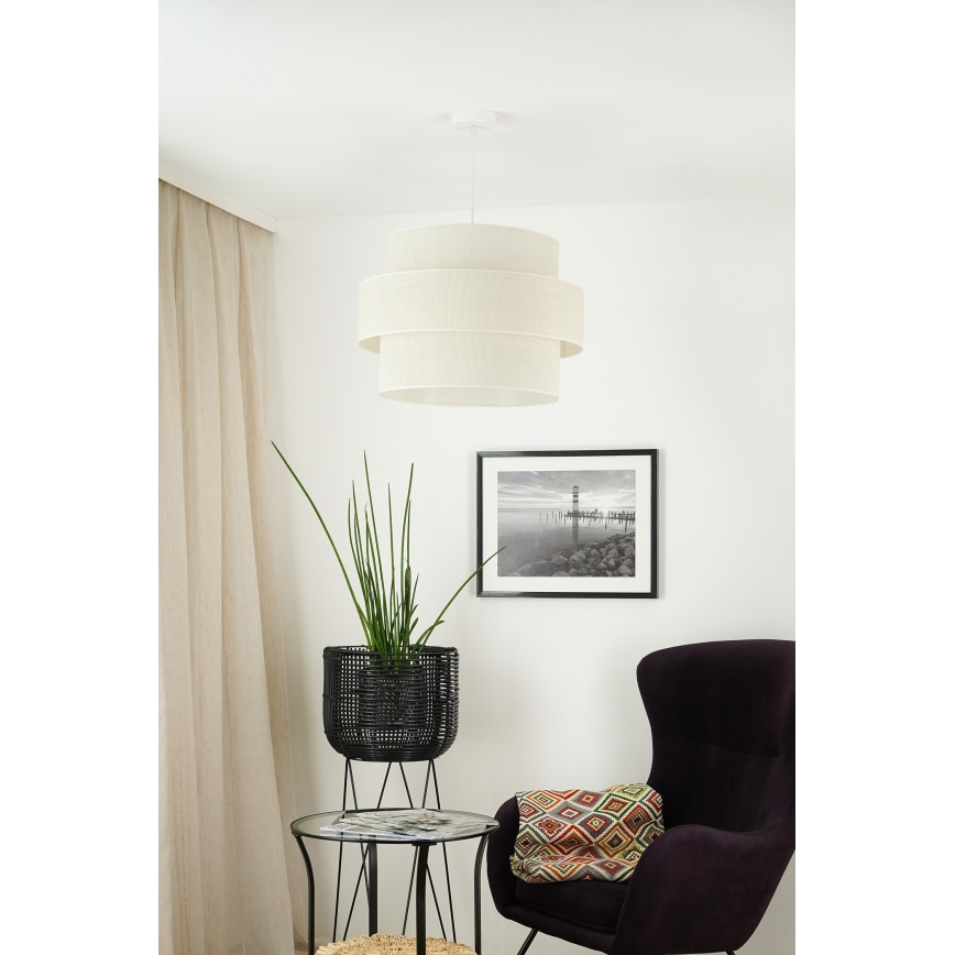 Brilagi - Lustra ar auklu SPACE YUTE 1xE27/15W/230V d. 50 cm krēmkrāsa/balta