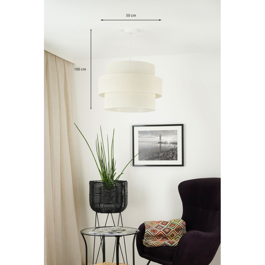 Brilagi - Lustra ar auklu SPACE YUTE 1xE27/15W/230V d. 50 cm krēmkrāsa/balta