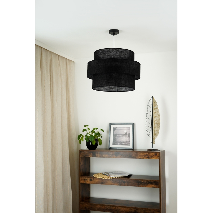 Brilagi - Lustra ar auklu SPACE YUTE 1xE27/15W/230V d. 50 cm melna