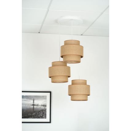 Brilagi - Lustra ar auklu SPACE YUTE 3xE27/15W/230V bēša/balta