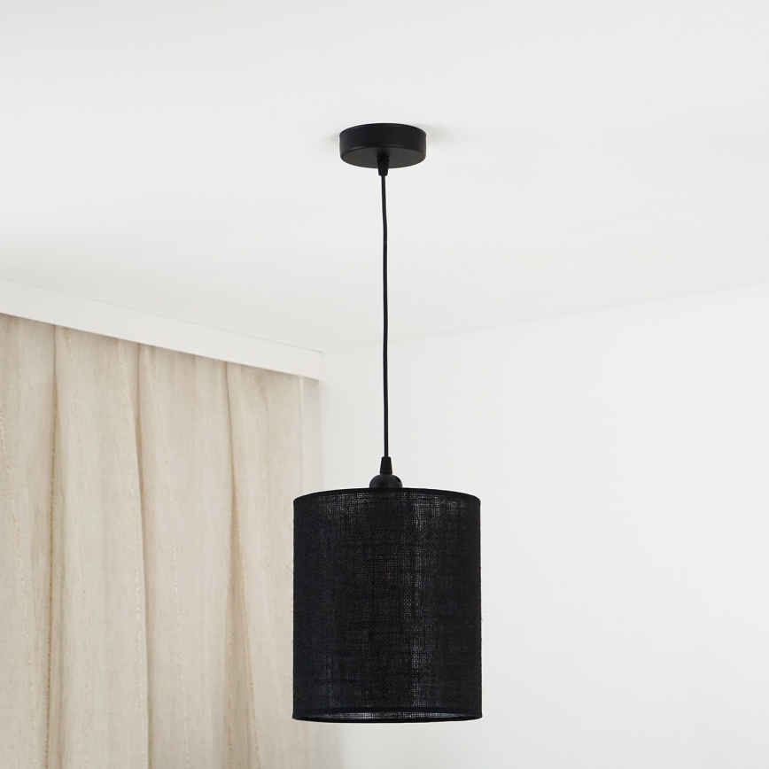 Brilagi - Lustra ar auklu TUBES 1xE27/15W/230V d. 20 cm melna