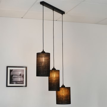 Brilagi - Lustra ar auklu TUBES 3xE27/15W/230V melna