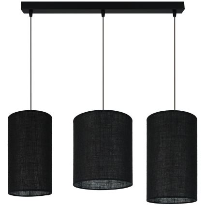 Brilagi - Lustra ar auklu TUBES 3xE27/15W/230V melna