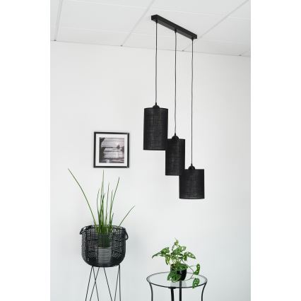 Brilagi - Lustra ar auklu TUBES 3xE27/15W/230V melna